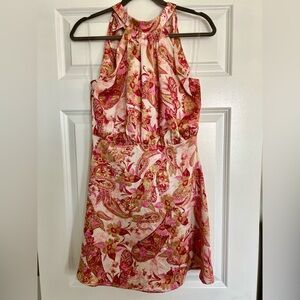 High-neck Paisley Dress